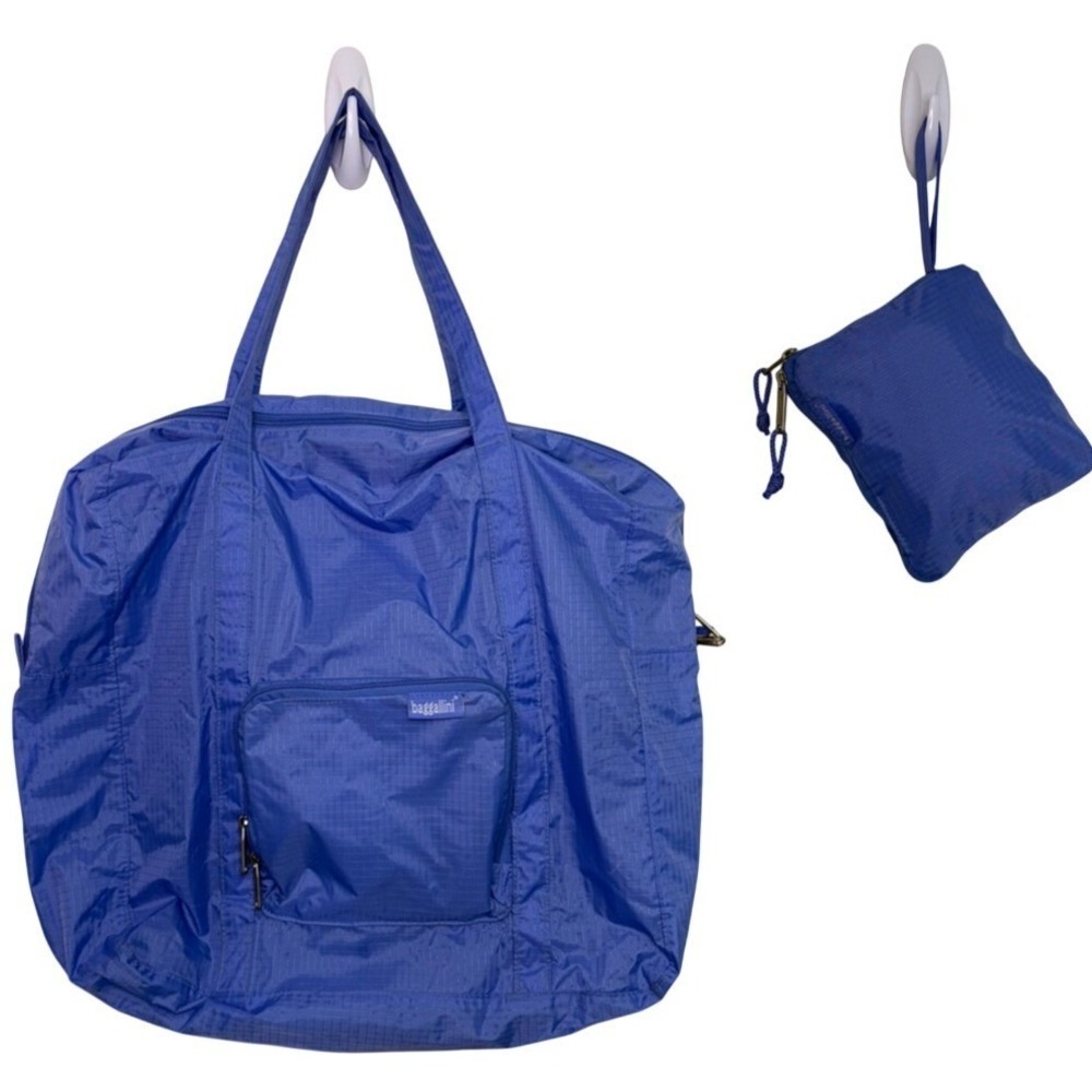 BAGGALLINI LARGE ZIP OUT SHOPPING BAG Purple Tote To Pouch Travel Lightweight